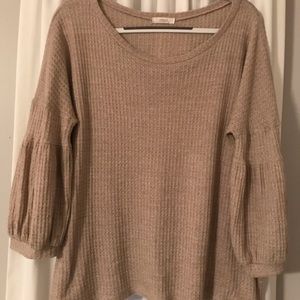 Bubble sleeve waffle weave tunic